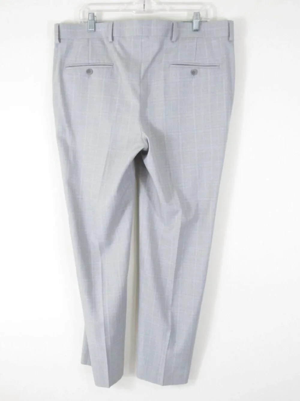 Saddlebred Mens Light Gray Plaid Two Button Suit Size 44R Pants 36 X 30
